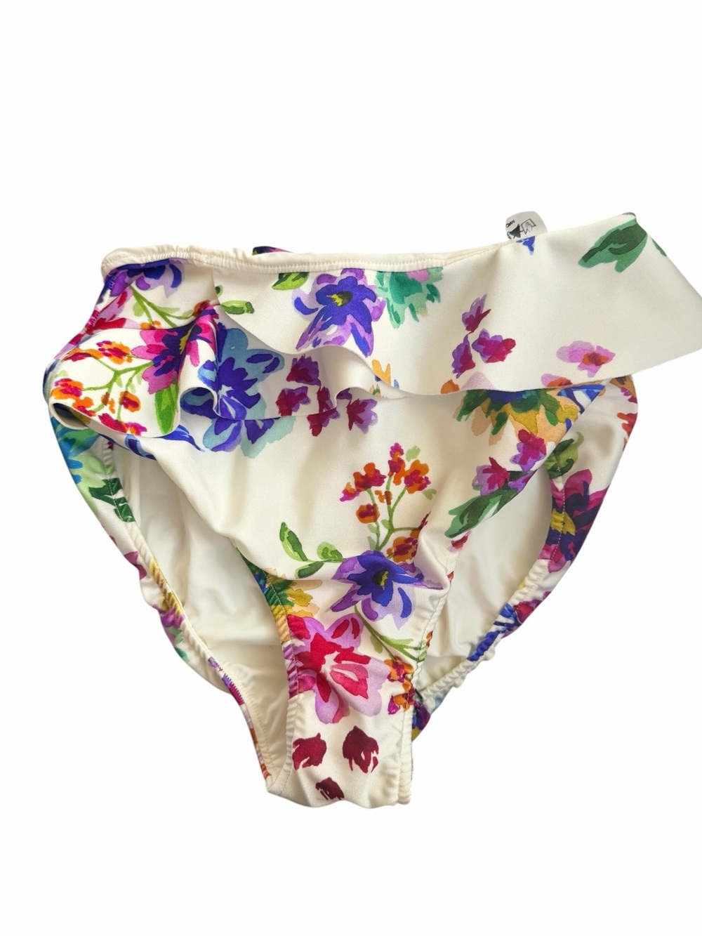 PatBO Floral Bikini Bottom Ruffle Waist Brazil Multicolor Size S